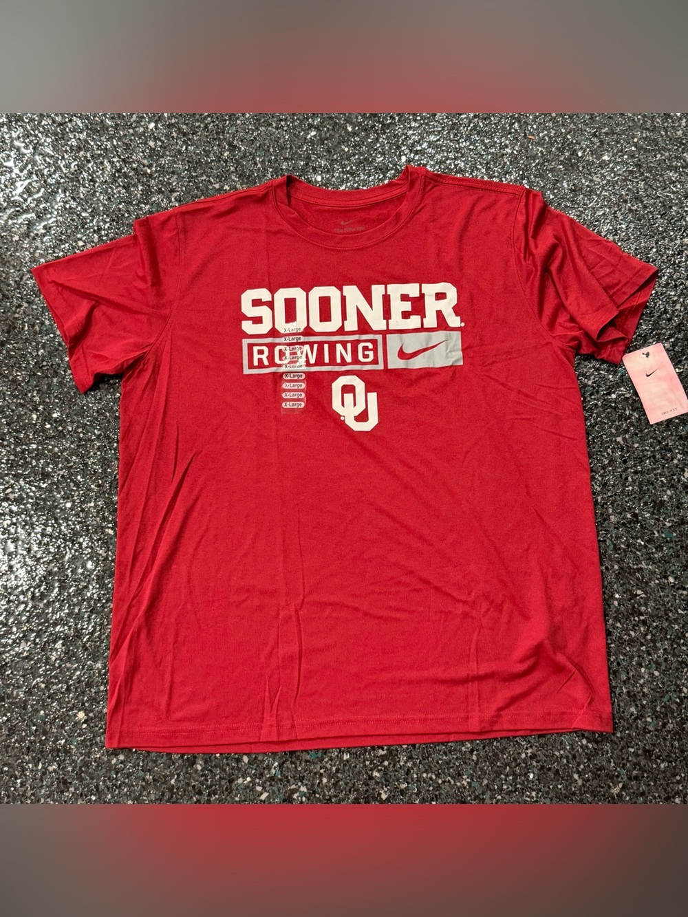Nike Dri-Fit Oklahoma Sooners Rowing Red T-shirt Men's XL X Large NWT